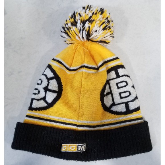Boston Bruins beanie winter pompom hat bruins script Reebok 2012 rare - Picture 2 of 8